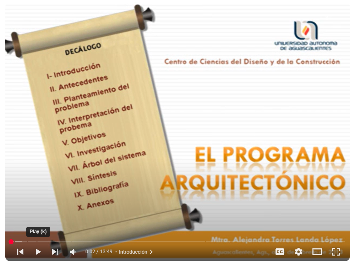 Video programa arquitectónico
